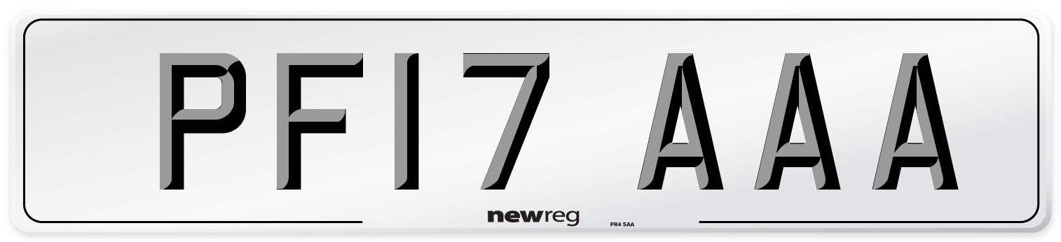 PF17 AAA Number Plate from New Reg